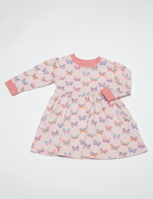 SWEATSHIRT DRESS - BUTTERFLY BLISS