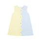 KENNEDY COLORBLOCK DRESS WOVEN - LAKE WORTH YELLOW GINGHAM/BUCKHEAD BLUE
