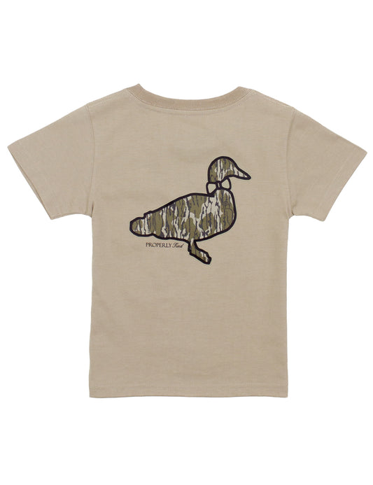 BOYS MOSSY OAK LOGO SS - SAND