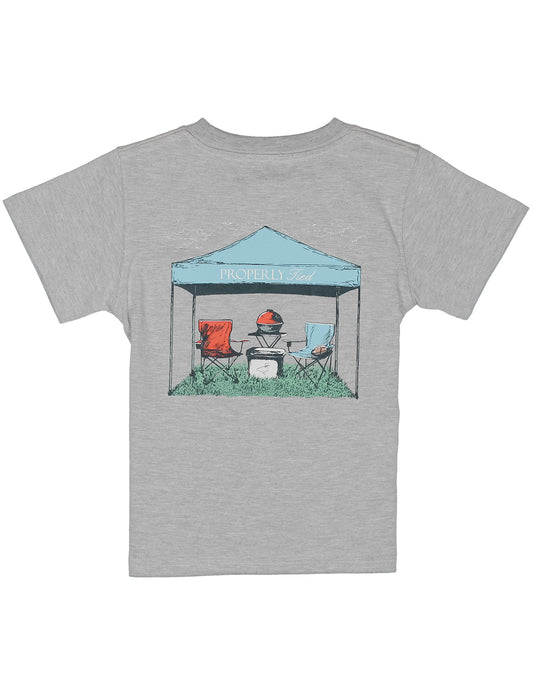 BOYS TAILGATE SS HEATHER GREY TEE