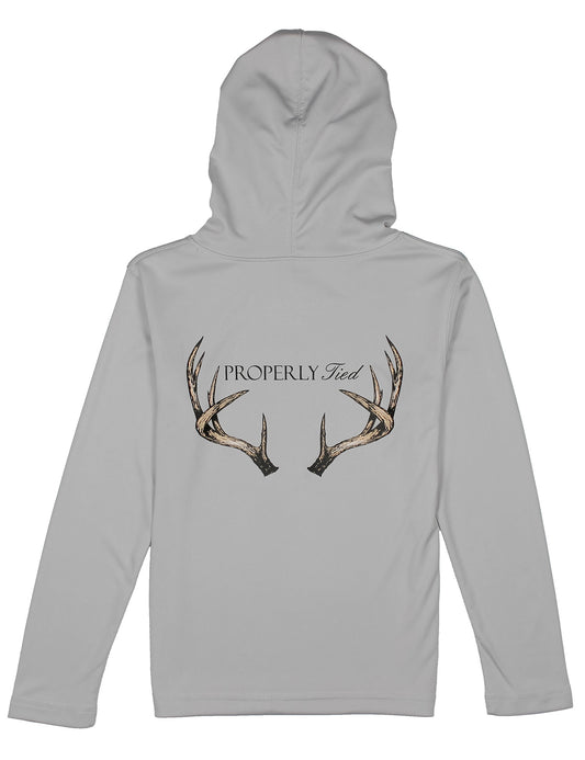 BOYS SHADE PERFORMANCE HOODIE VINTAGE ANTLER - ICE GREY