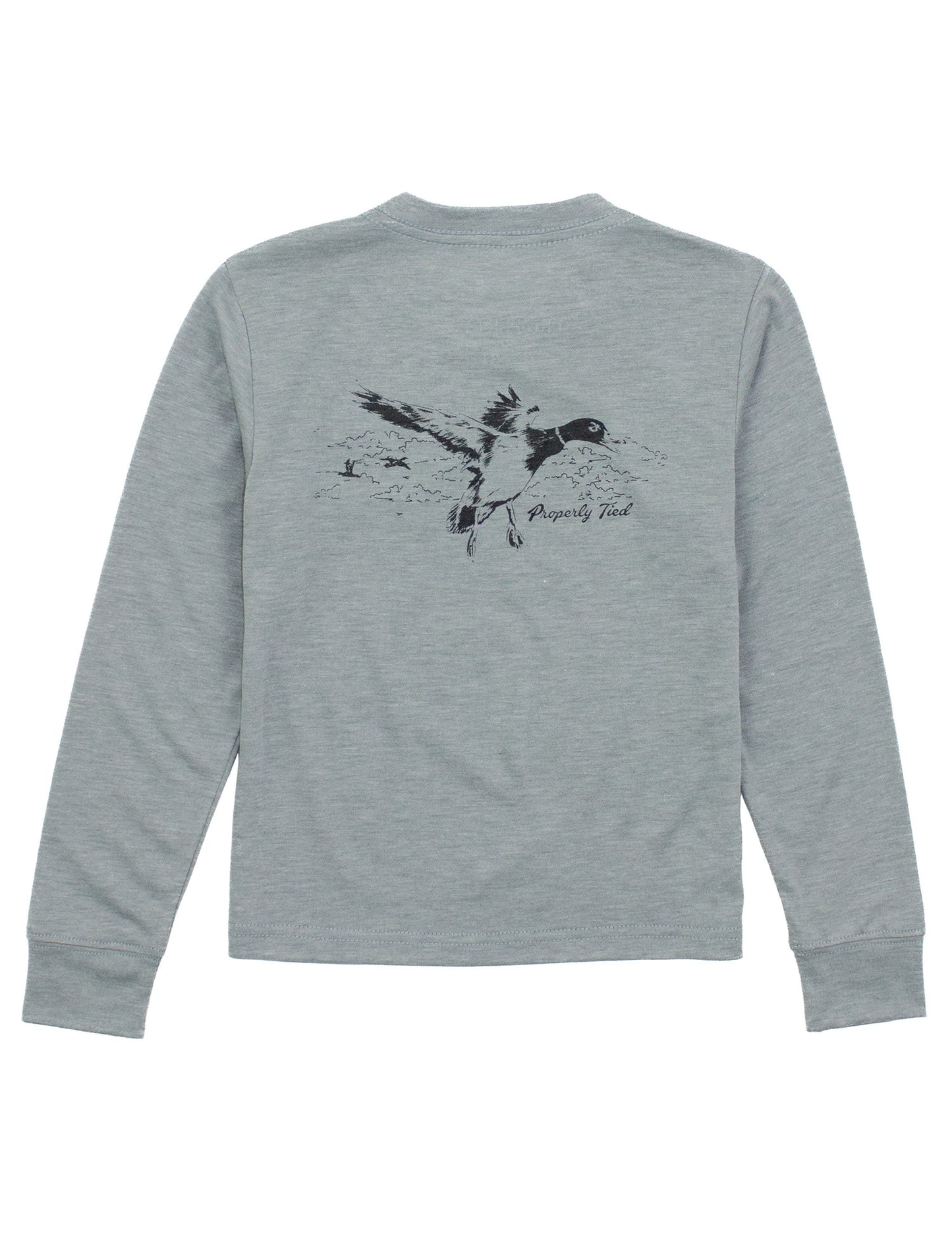 BOYS PORTLAND POCKET TEE LS - FLYING MALLARD MOSS GREY