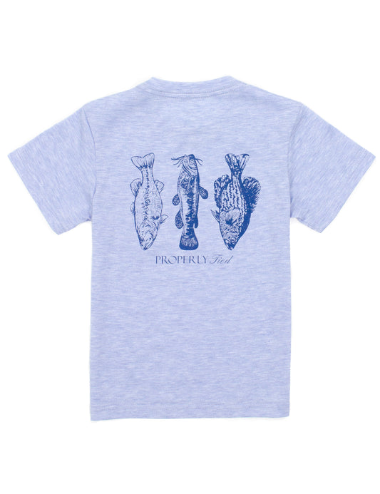 BOYS PORTLAND POCKET TEE - BABY BLUE HEATHER