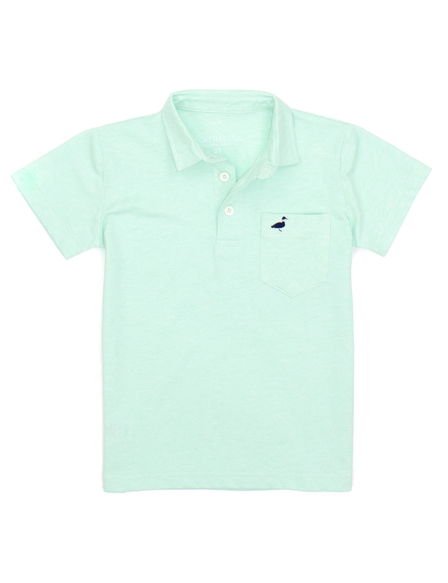 LD BOYS HARRISON POCKET POLO SS - SEAFOAM