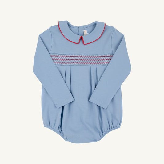 LONG SLEEVE BRADFORD BUBBLE - BARRINGTON BLUE/ WORTH AVE WHITE /RED