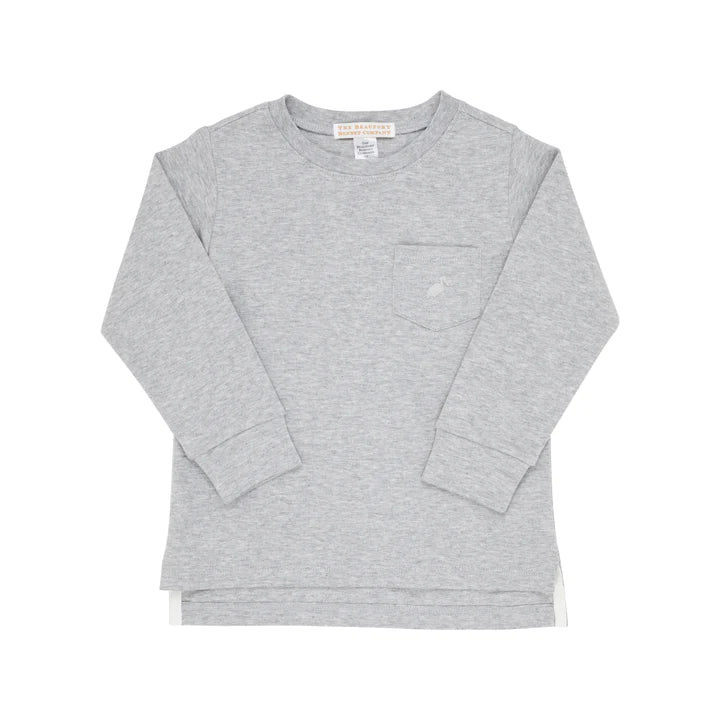 LS CARTER CREWNECK POCKET - GRATZ PARK GRAY