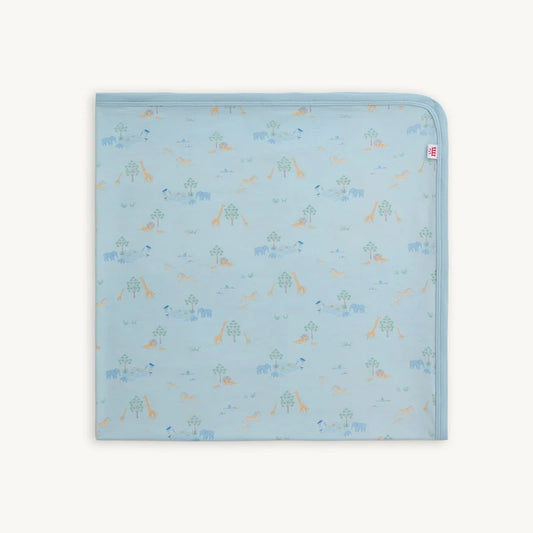 BLUE SERENE SAFARI BABY BLANKET