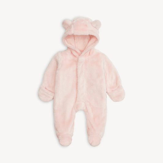PINK BLOSSOM MINKY BEAR MAGNETIC FOOTIE