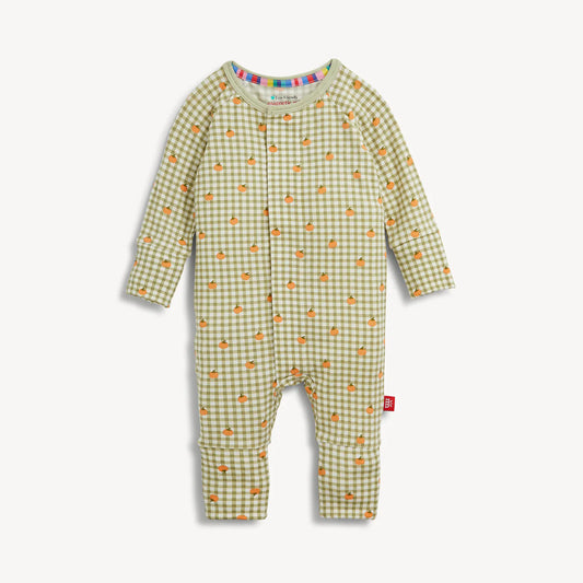 PUMPKIN PLAID MAGNETIC CONVERTIBLE COVERALL