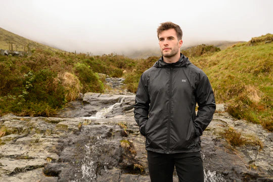 PACKABLE WATERPROOF JACKET - BLACK