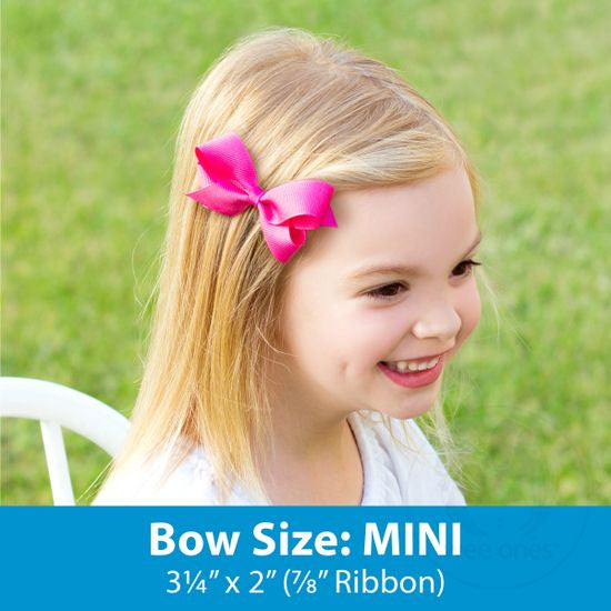 TWO MINI SCALLOPED GIRLS HAIR BOWS W/ BANDS