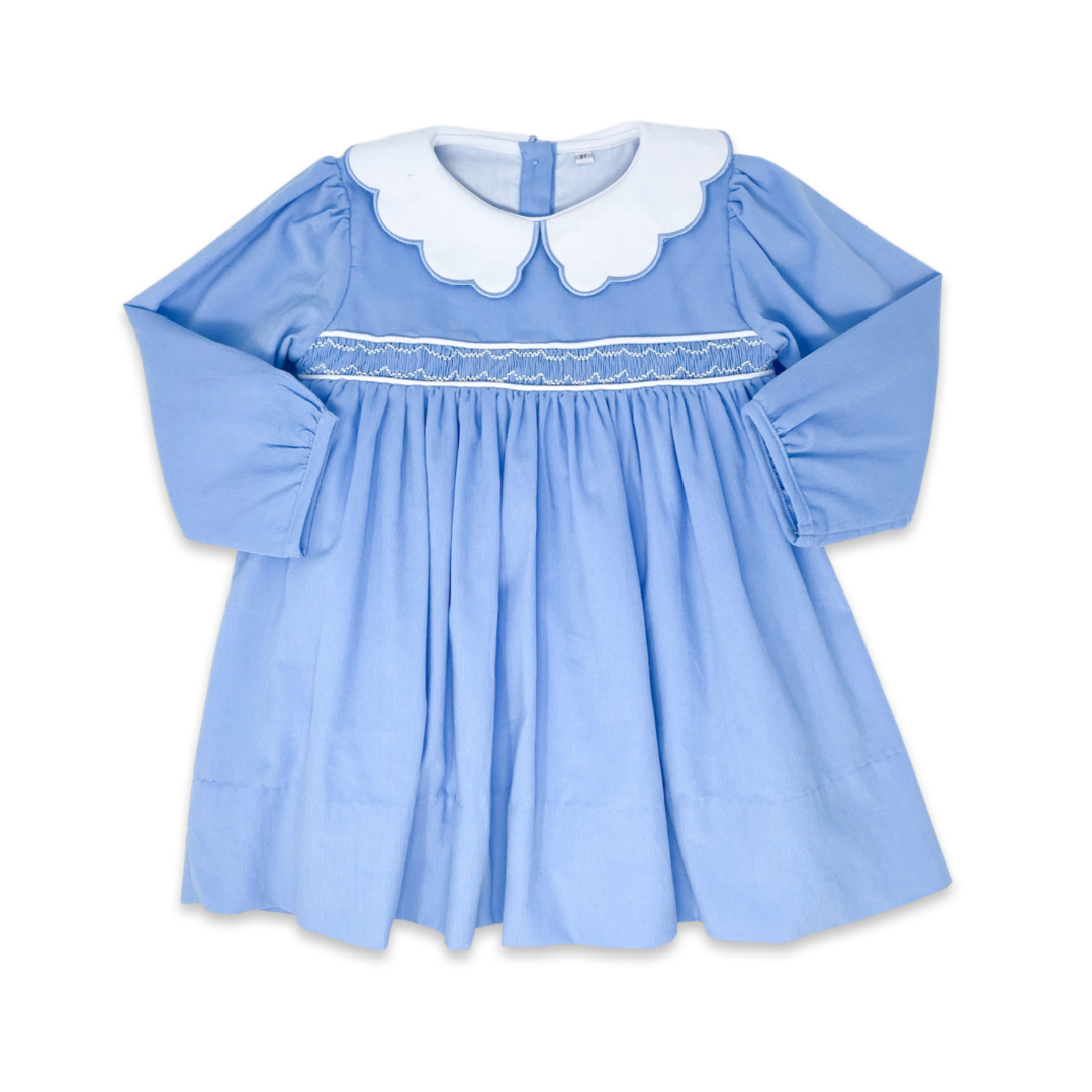 MEMORY MAKING LS DRESS - LIGHT BLUE CORD
