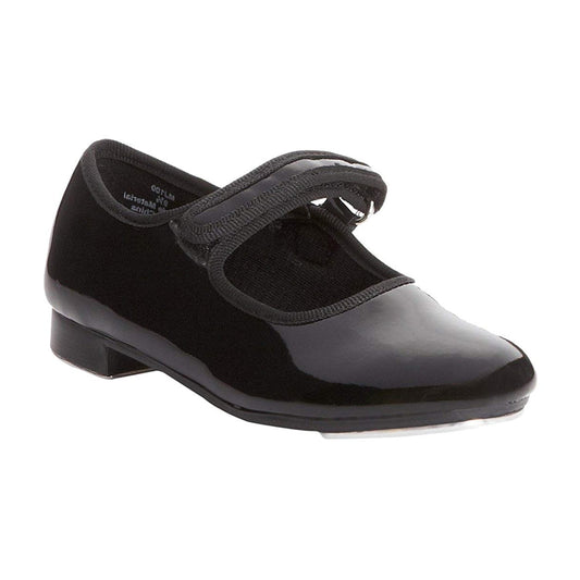 TODDLER PATENT TAP SHOES WITH STRAP - BLACK