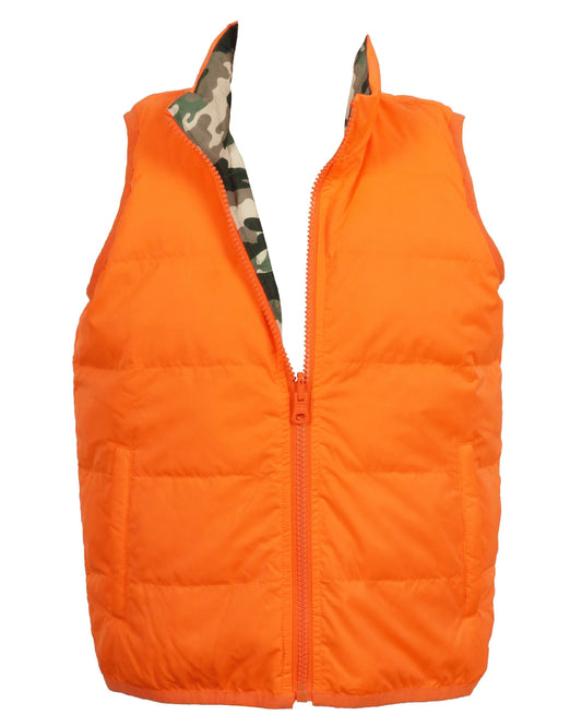 DELTA VALLEY VEST - REVERSIBLE HUNTER ORANGE/WOODLAND CAMO