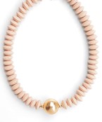 WOODEN BEAD AND CCB CHOKER - LIGHT ROSE/GOLD
