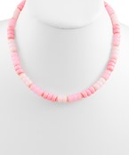 MULTI COLOR BEADED NECKLACE - LIGHT PINK