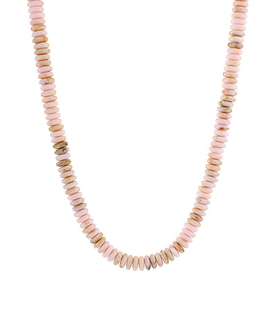 RONDELLE MARBLE BEAD NECKLACE - LIGHT PINK