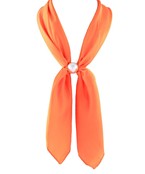 ACCENTED PEARL LONG SCARF NECKLACE - ORANGE