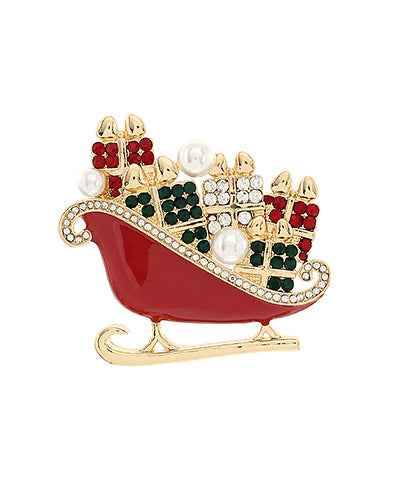 SANTA SLEIGH BROOCH