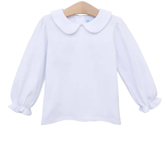LS PETER PAN COLLAR TOP - WHITE