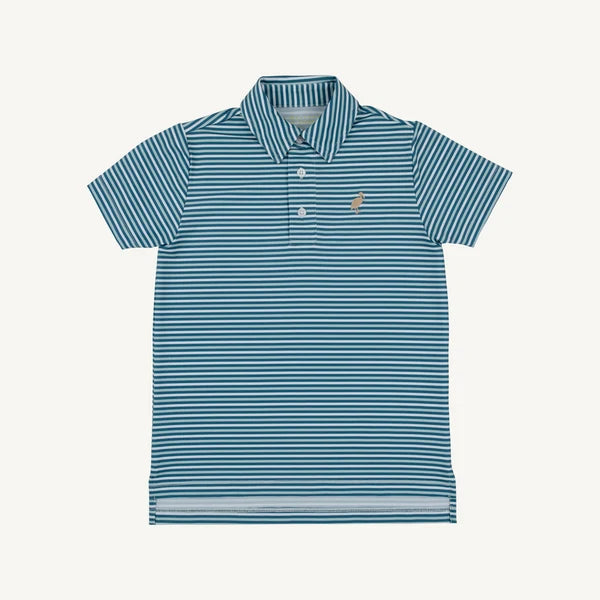 PREPLETIC PRIM & PROPER POLO - SUMNER COUNTY STRIPE/BARNSLEY BLUE