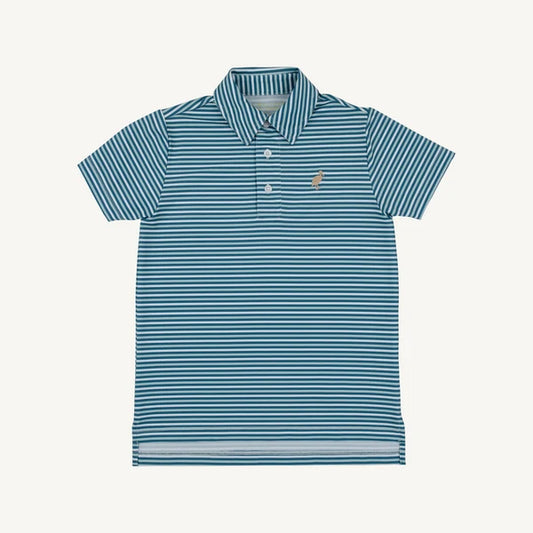 PREPLETIC PRIM & PROPER POLO - SUMMER COUNTY STRIPE/BARNSLEY BLUE