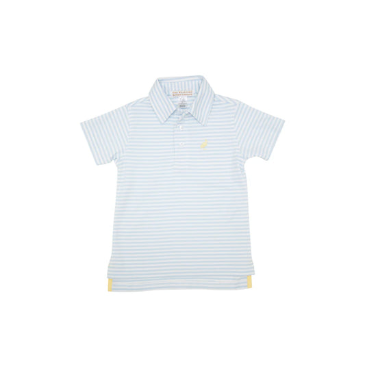PRIM & PROPER POLO - BUCKHEAD BLUE STRIPE/SEASIDE SUNNY YELLOW