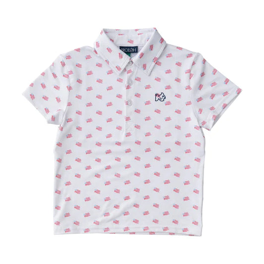 BOYS PRO PERFORMANCE POLO - AMERICANA FLAG
