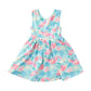 GIRLS' CRISSCROSS BACK DRESS TROPICAL PRINT