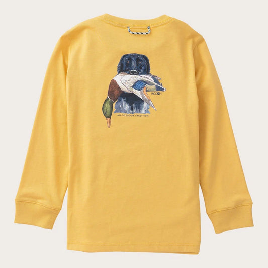 BOYS LONG SLEEVE DUCK HUNTING DOG ART - OCHRE