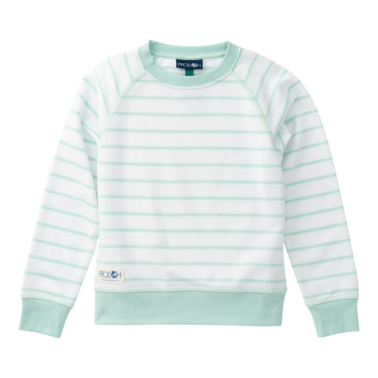 GIRLS CREW CONTROL SWEATSHIRT  - MINT STRIPE