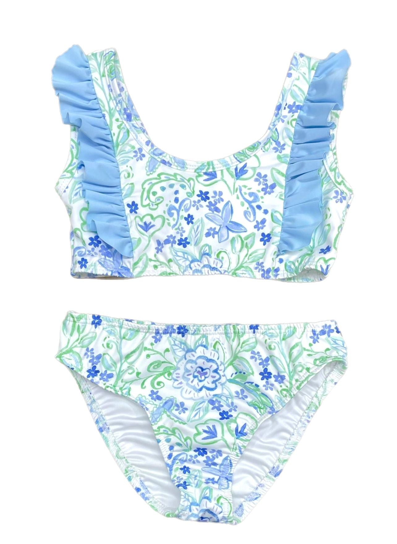 LOREN TWO PIECE SWIM - BLUE GREEN FLORAL