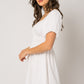 PUFF SLEEVE OFF SHOULDER DRESS - OFF WHITE