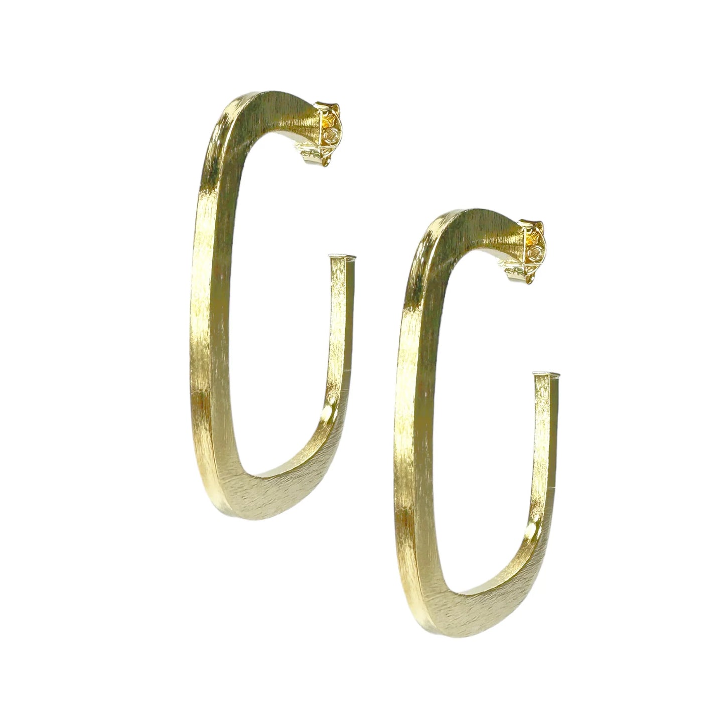 SQUARE ELISA HOOPES - BRUSHED GOLD