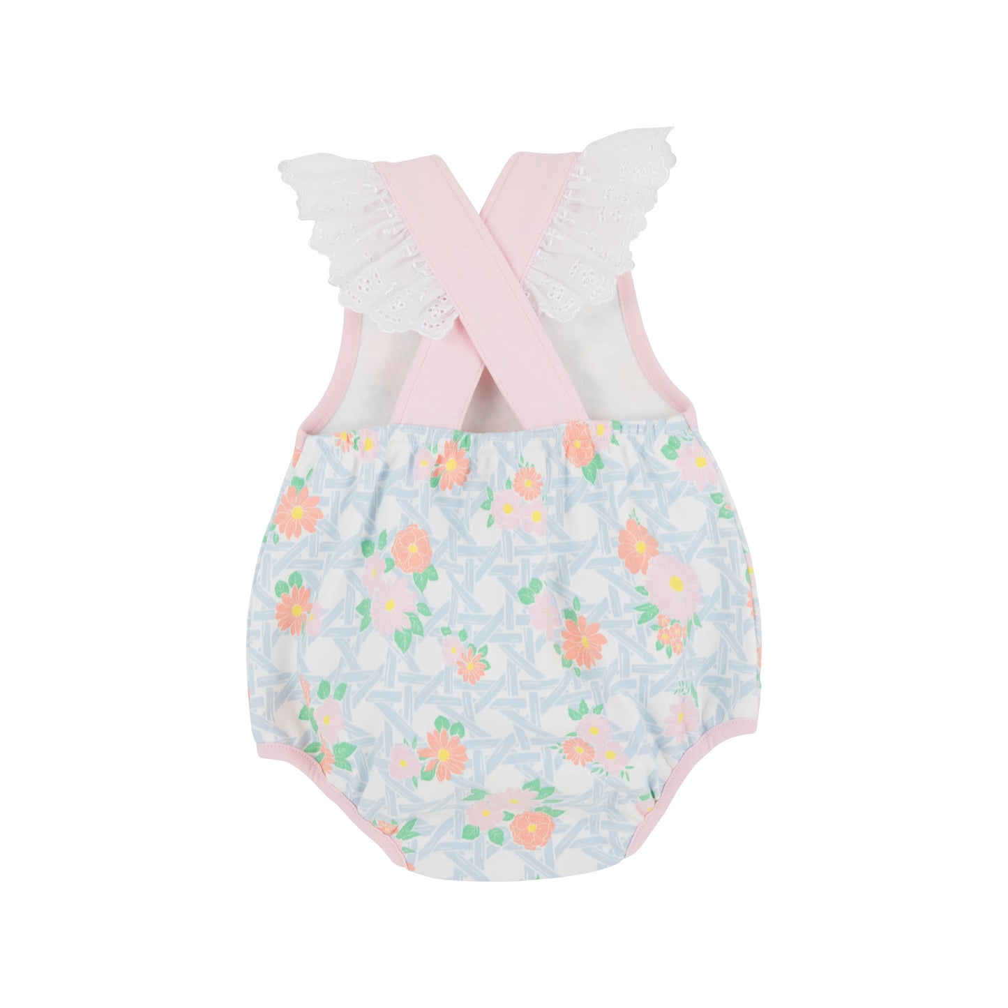 SAYLOR SUNSUIT PIMA - CAYMAN ISLAND CANE/PALM BEACH PINK