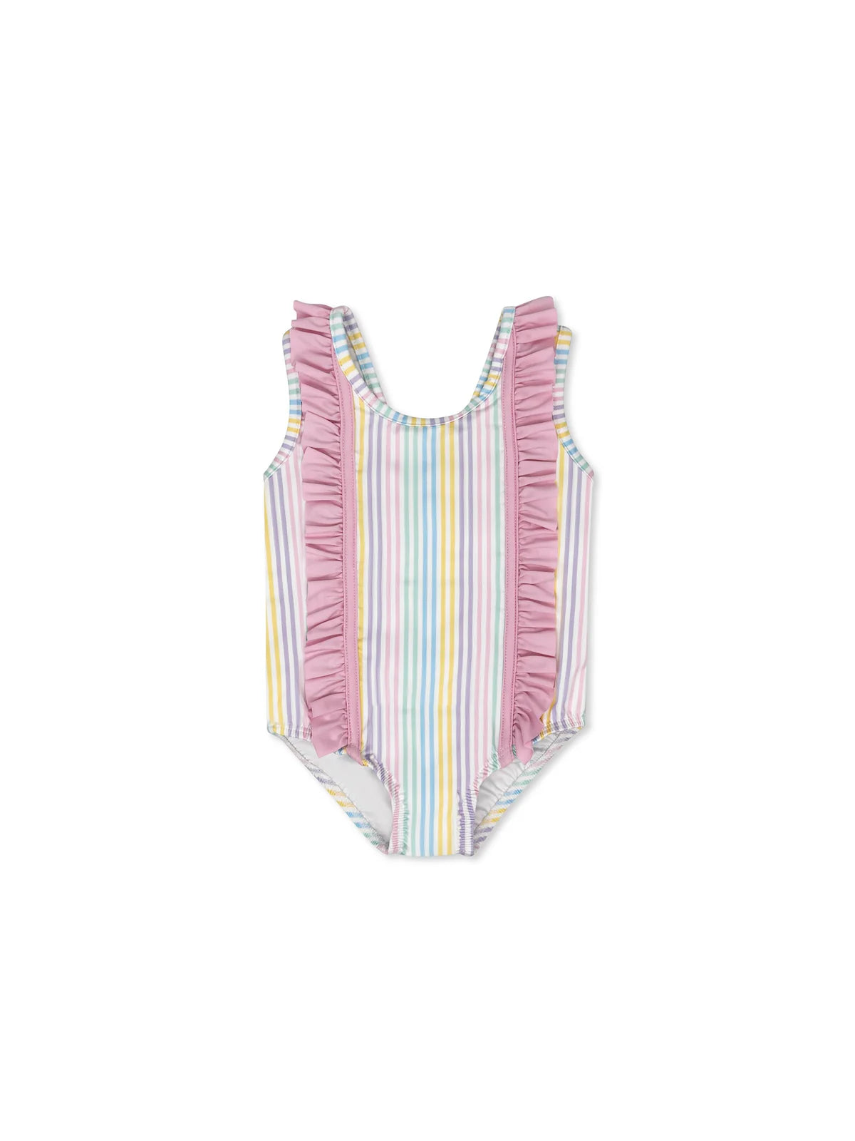MOLLY SWIMSUIT - PETUNIA PINSTRIPE/POOLSIDE PINK