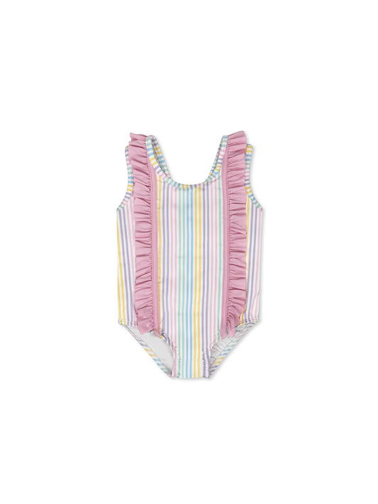 MOLLY SWIMSUIT - PETUNIA PINSTRIPE/POOLSIDE PINK