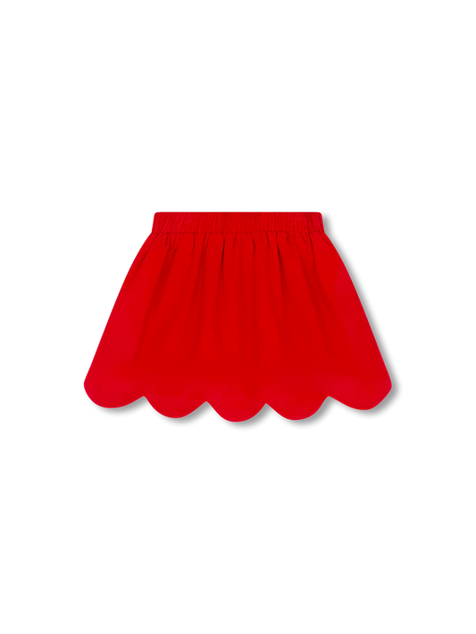 SUSIE SCALLOP SKIRT - HIGH POINT RED CORDUROY