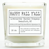 HAPPY FALL Y'ALL IVORY CERAMIC HEIRLOOM PUMPKIN CANDLE 19oz