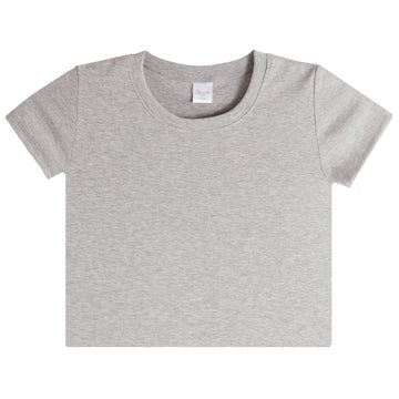 RIBBED BOXY TEE - HEATHER GRAY