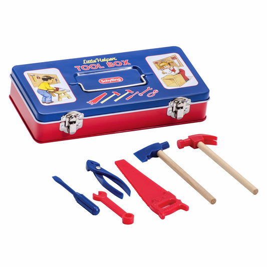 TIN TOOL BOX WITH TOOLS
