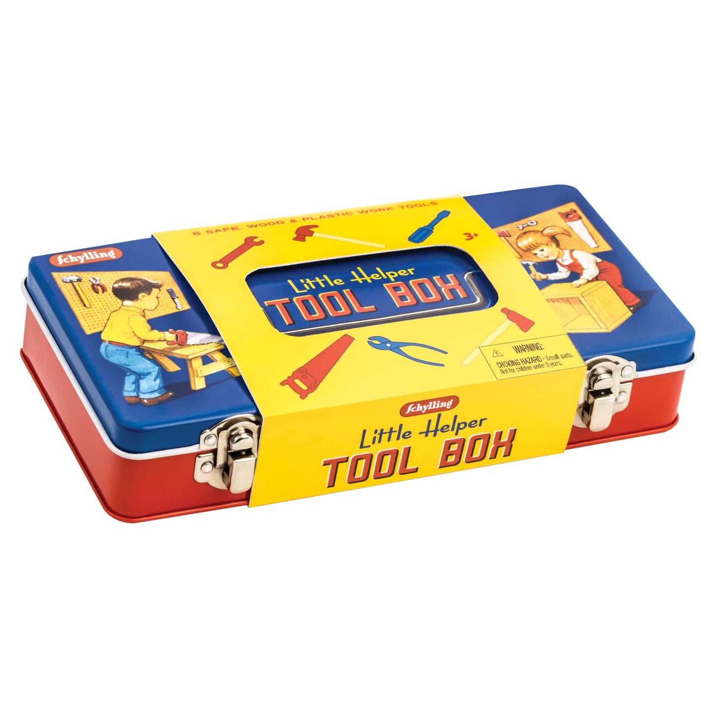 TIN TOOL BOX WITH TOOLS