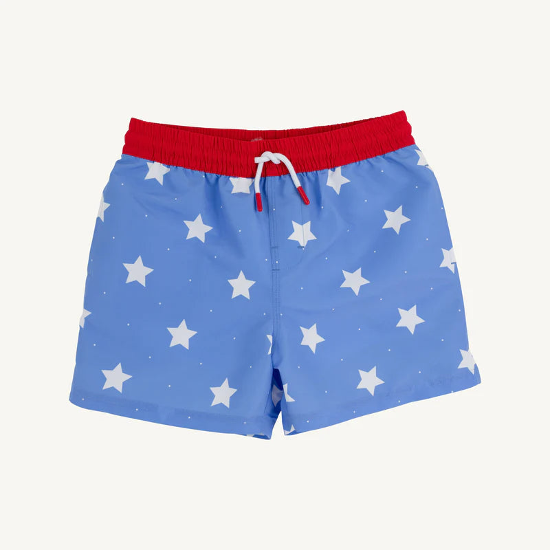 TORTOLA SWIM TRUNKS - NORTH SEA STARS/RICHMOND RED