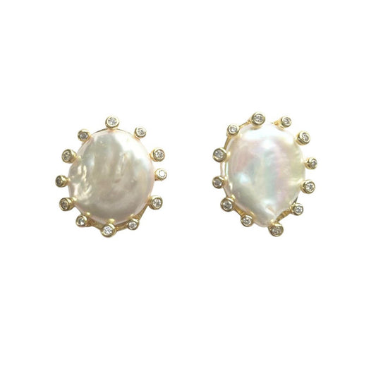 LEXI - MOTHER OF PEARL STUD EARRING - BROKE BROOKE