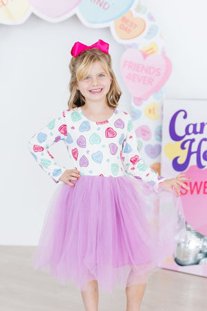 CANDY HEARTS L/S TUTU DRESS