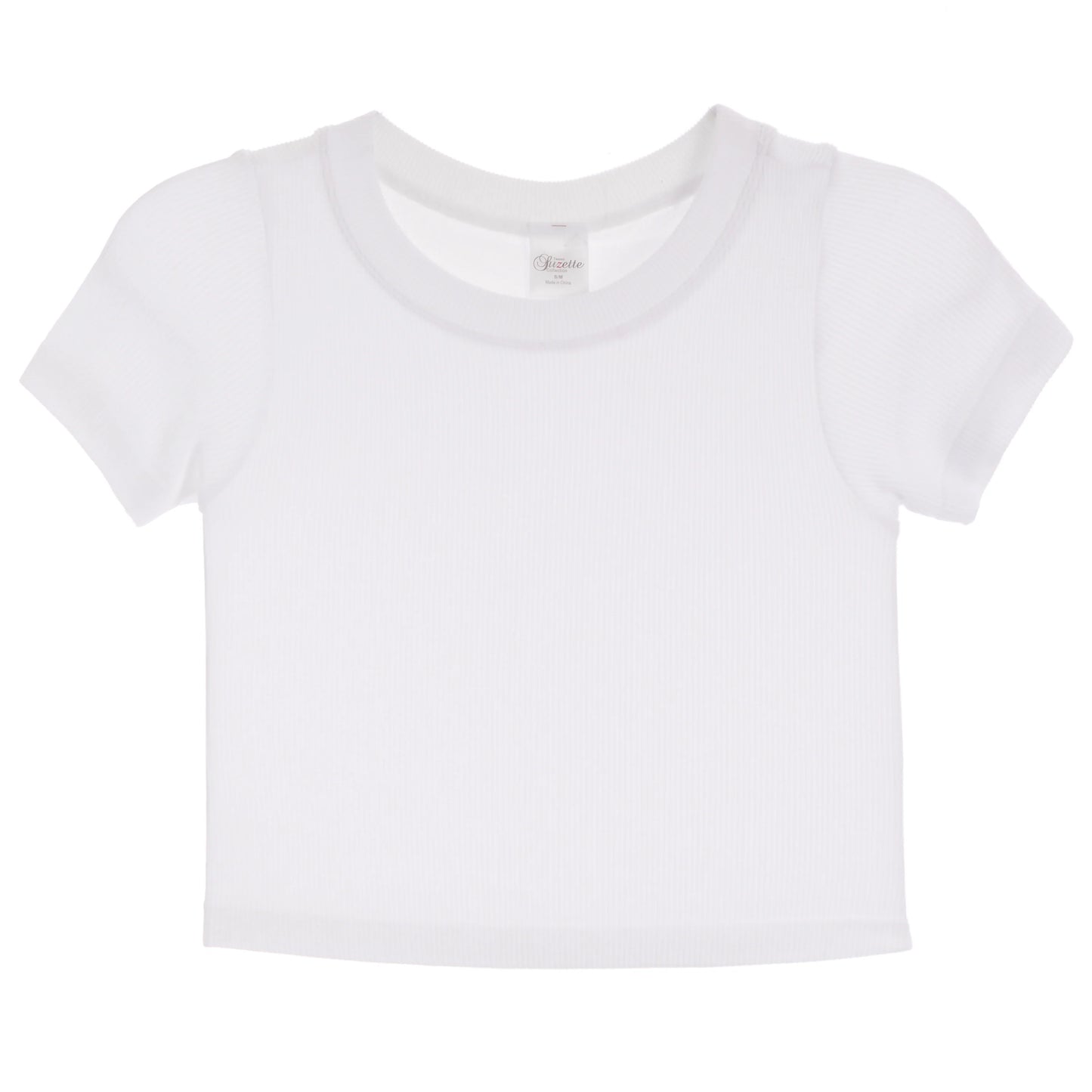 RIBBED BOXY TEE - WHITE