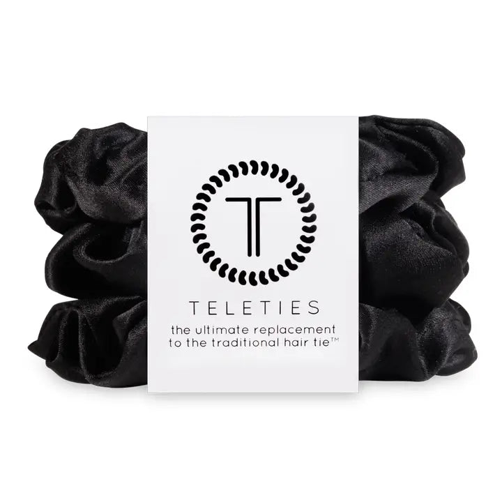 SILK HAIR SCRUNCHIE JET BLACK