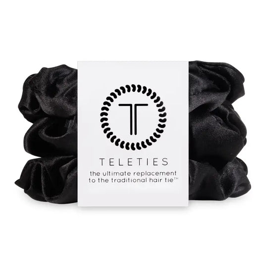 SILK HAIR SCRUNCHIE JET BLACK