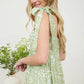 TIE STRAP MIDI DRESS - LIGHT OLIVE