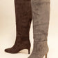 JOANNA FAUX SUEDE POINTED TOE TALL BOOT - BLACK